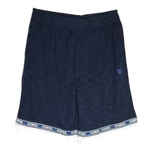 K Swiss Shorts Womens Medium Dark Blue Basketball Blue White Pull On Knee Length